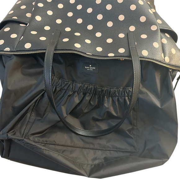 EUC Kate Spade Wellesley Printed Adaira Baby Bag (Black/Decobeige) with Strap - Picture 9 of 14